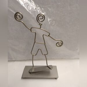 Skateboarder 8" Metal Memo Clip Photo, Bingo Card Holder- Holds 3 Items New